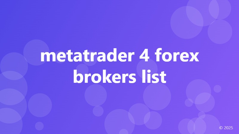 metatrader 4 forex brokers list